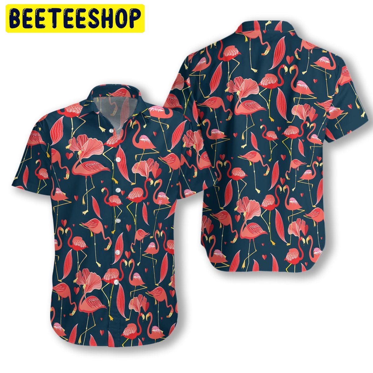 Cute Flamingo 3d All Over Printed Trending Hawaiian Shirt-1