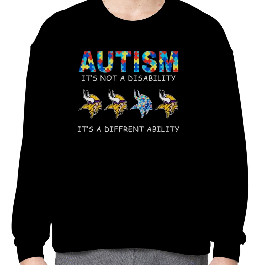 Minnesota Vikings Autism It's not a disability it's a different ability minnesota  vikings T shirts vintage - Freedomdesign