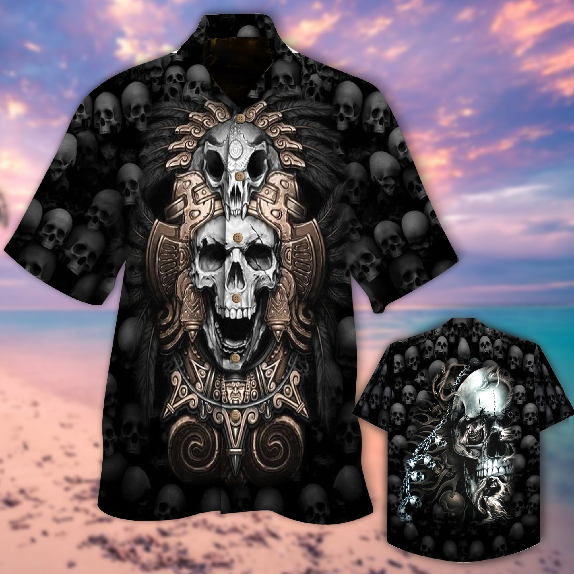 Skull Gothic Hawaiian Shirt