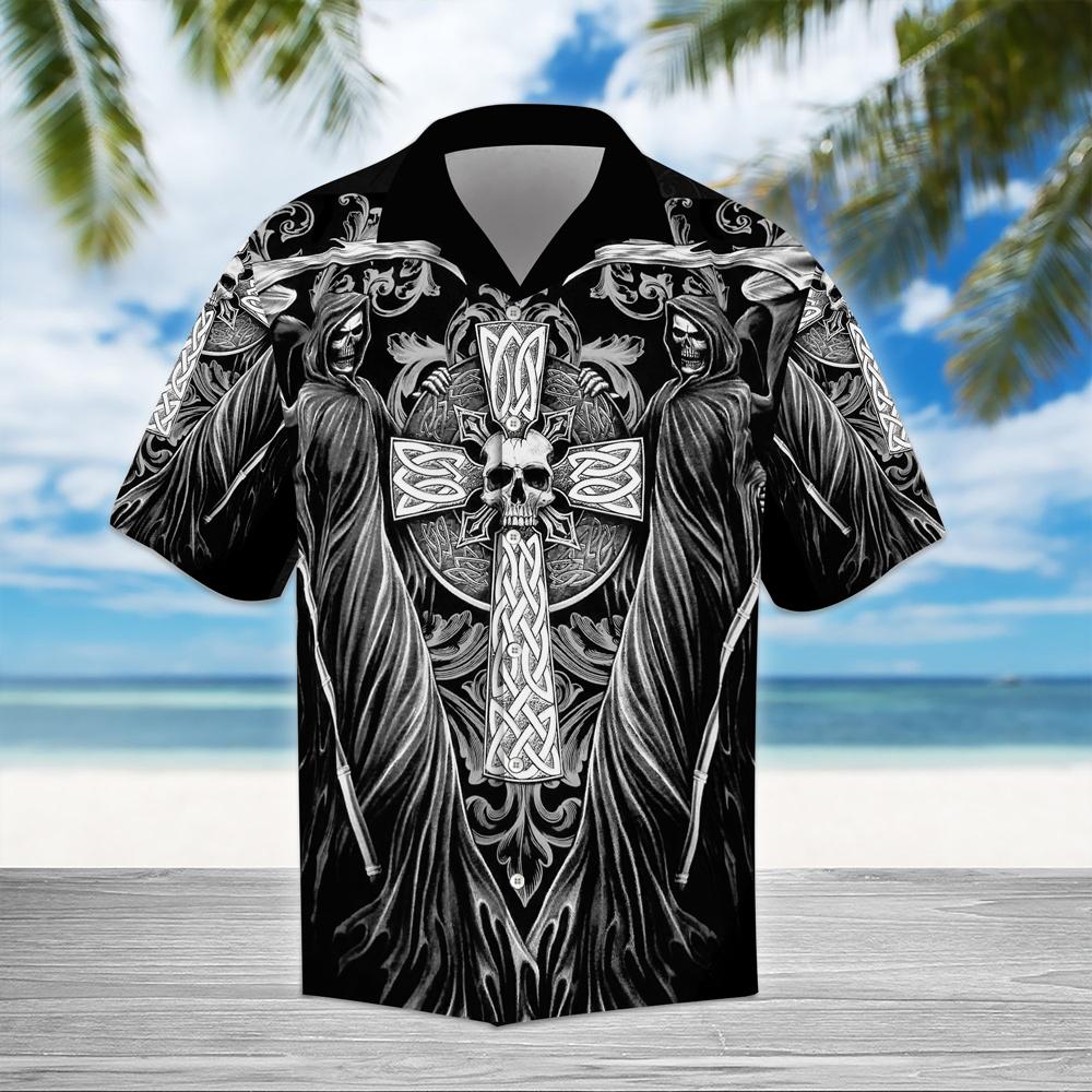 Skull Grim Hawaiian Shirt For Men Women Adult