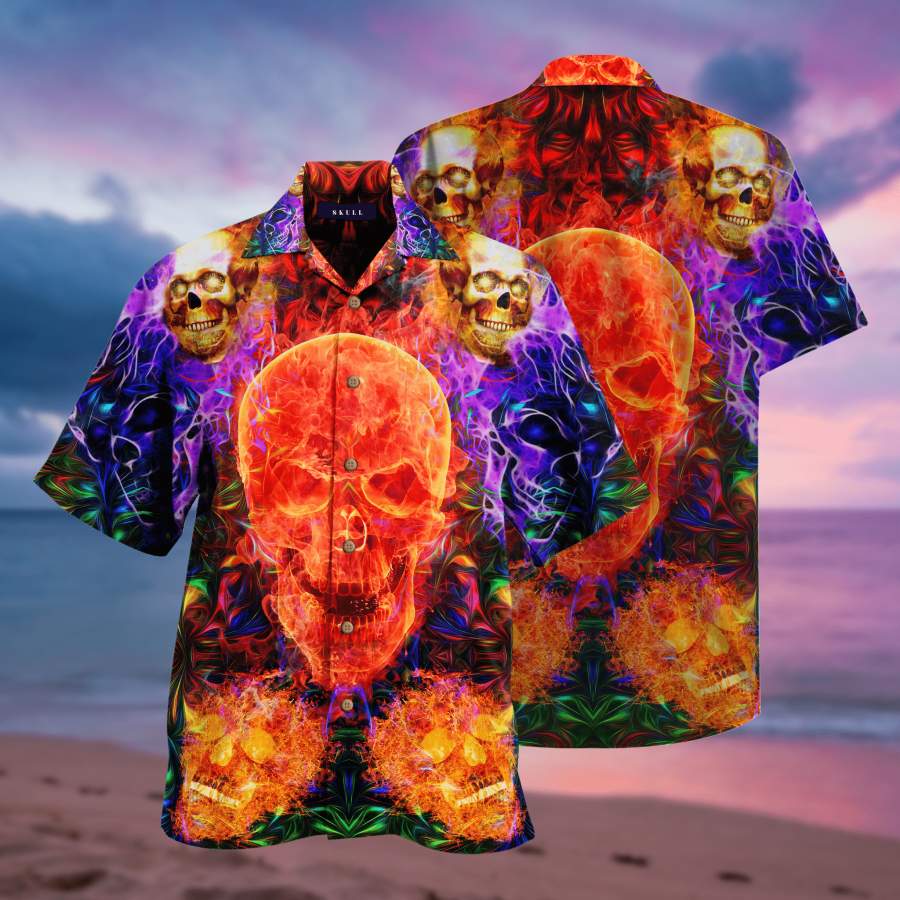 Skull Halloween Hawaiian Aloha Shirts V-1