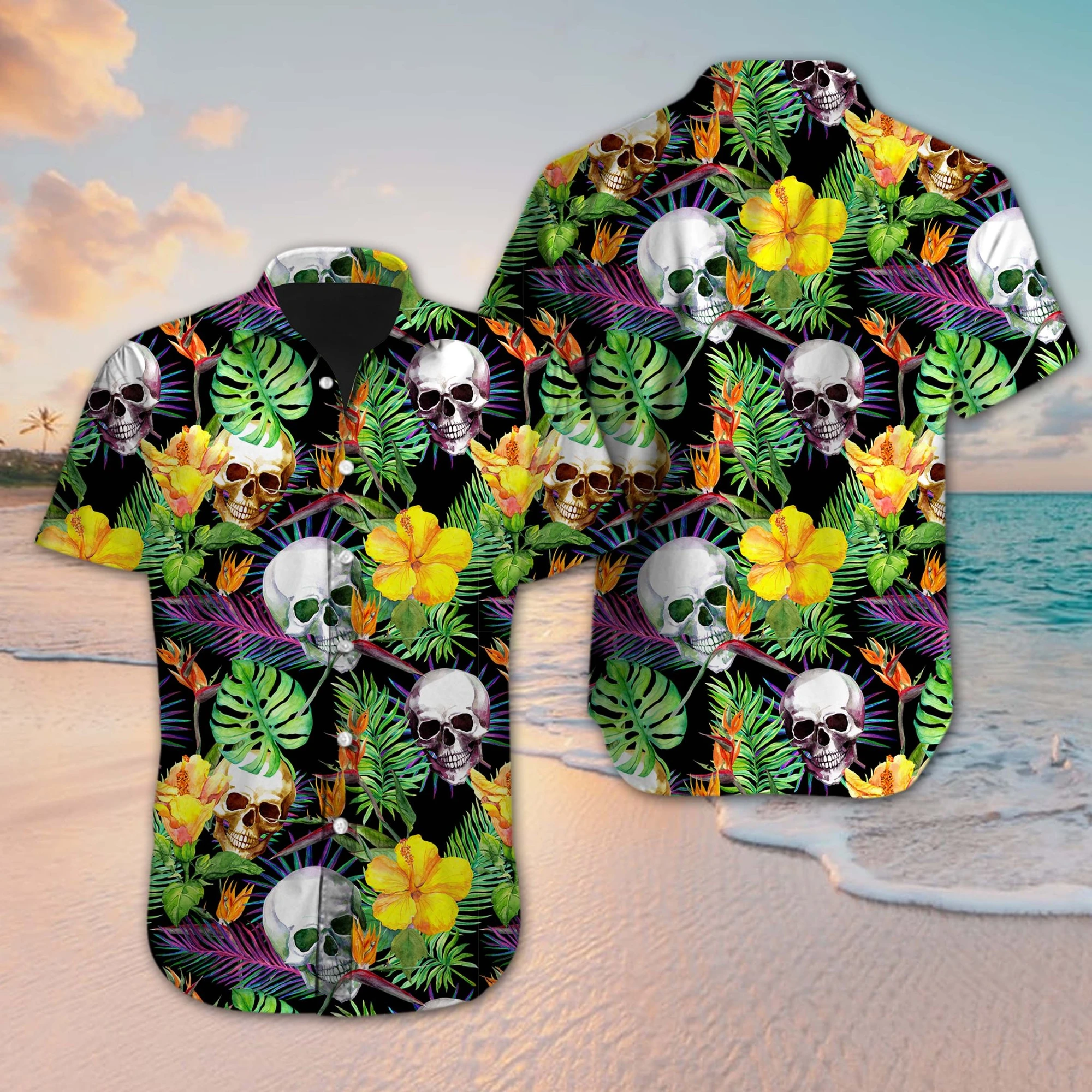 Skull Hawaii 3d All Over Printed Hawaiian Shirt