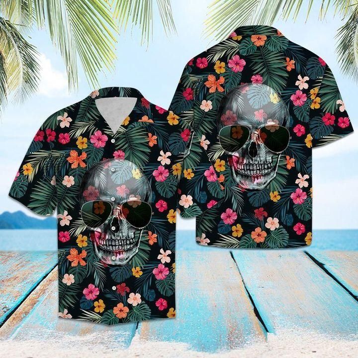 Skull Hawaiian Aloha Shirts Unisex Full Size Adult Colorful