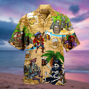 Skull Hawaiian Shirt Unisex Full Size Adult Colorfu