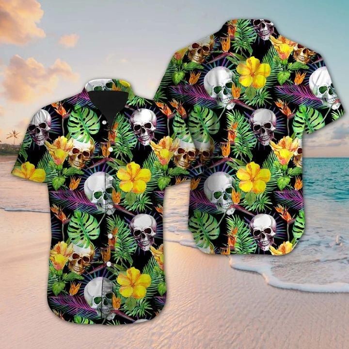 Skull Hawaiian Shirt Unisex Full Size Adult Colorful Hw1030-1