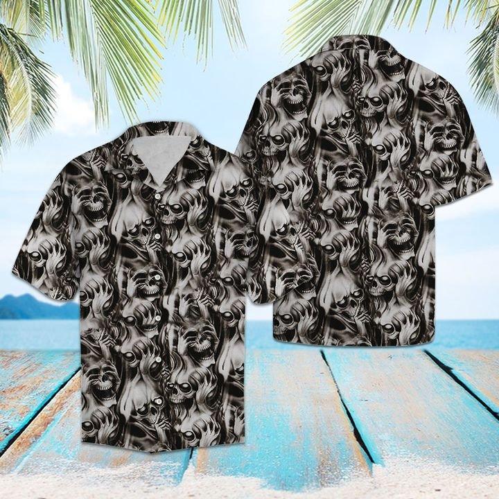 Skull Hawaiian Shirt Unisex Full Size Adult Colorful Hw1498-1