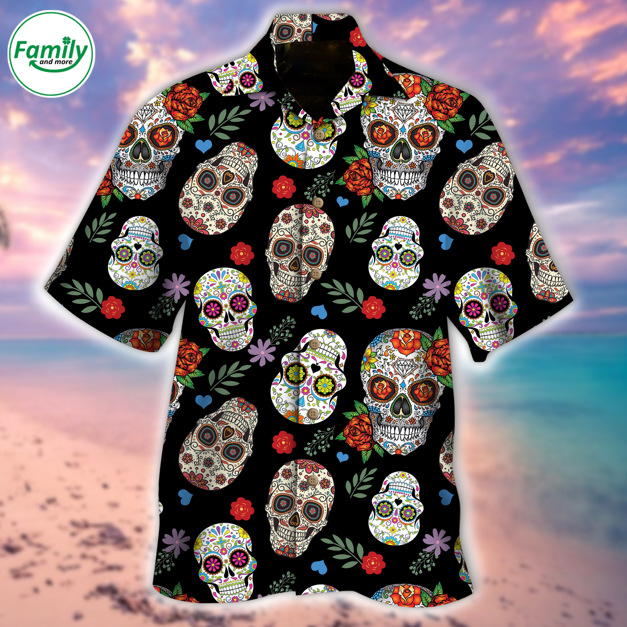 Skull Heart Hawaiian Shirt – Nt023-1