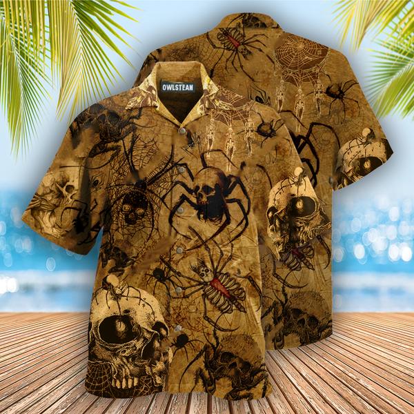 Skull Im Only Here For The Spiders Edition – Hawaiian Shirt