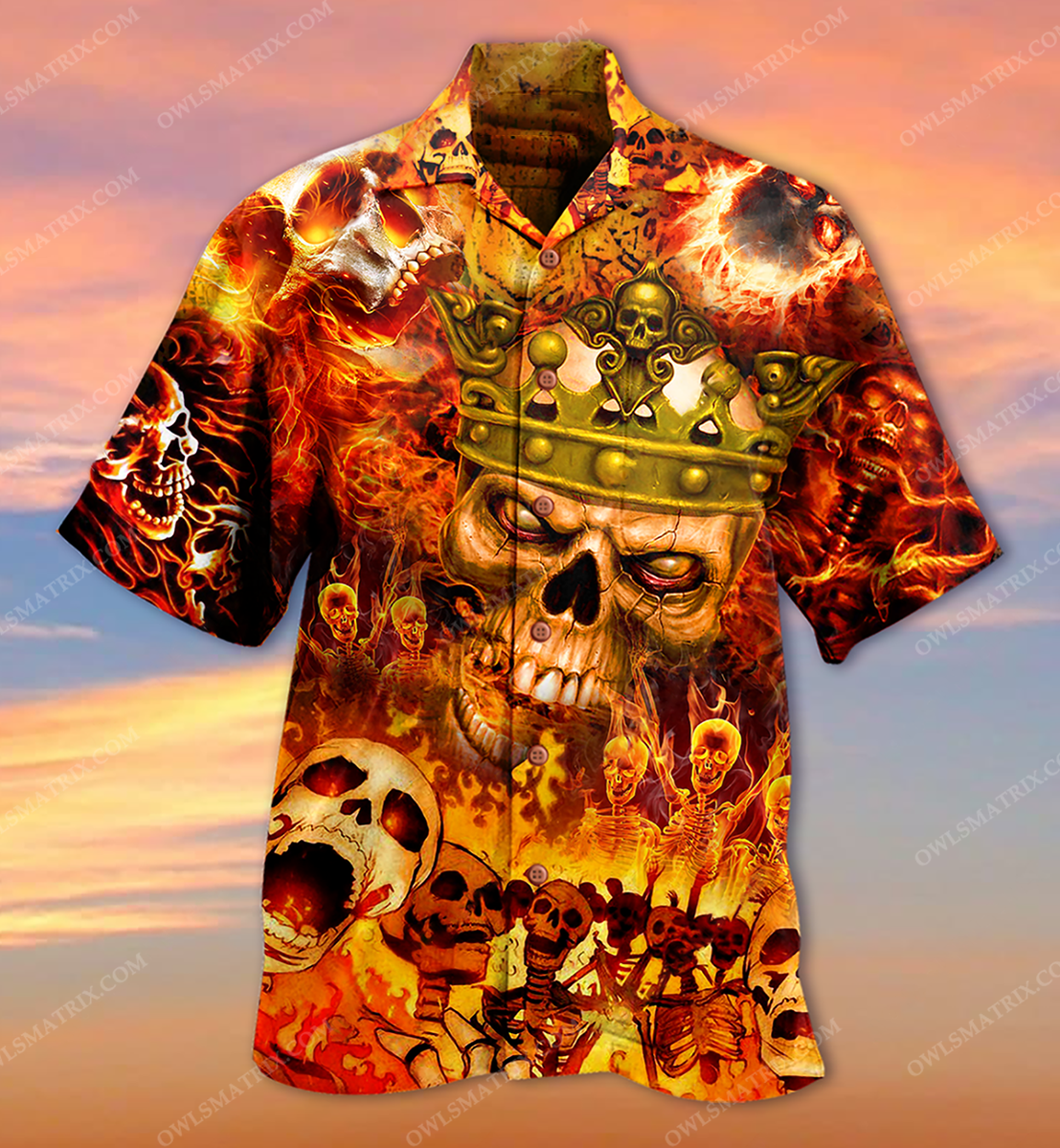 Skull King On Fire Limited Edition – Hawaiian Shirt-1