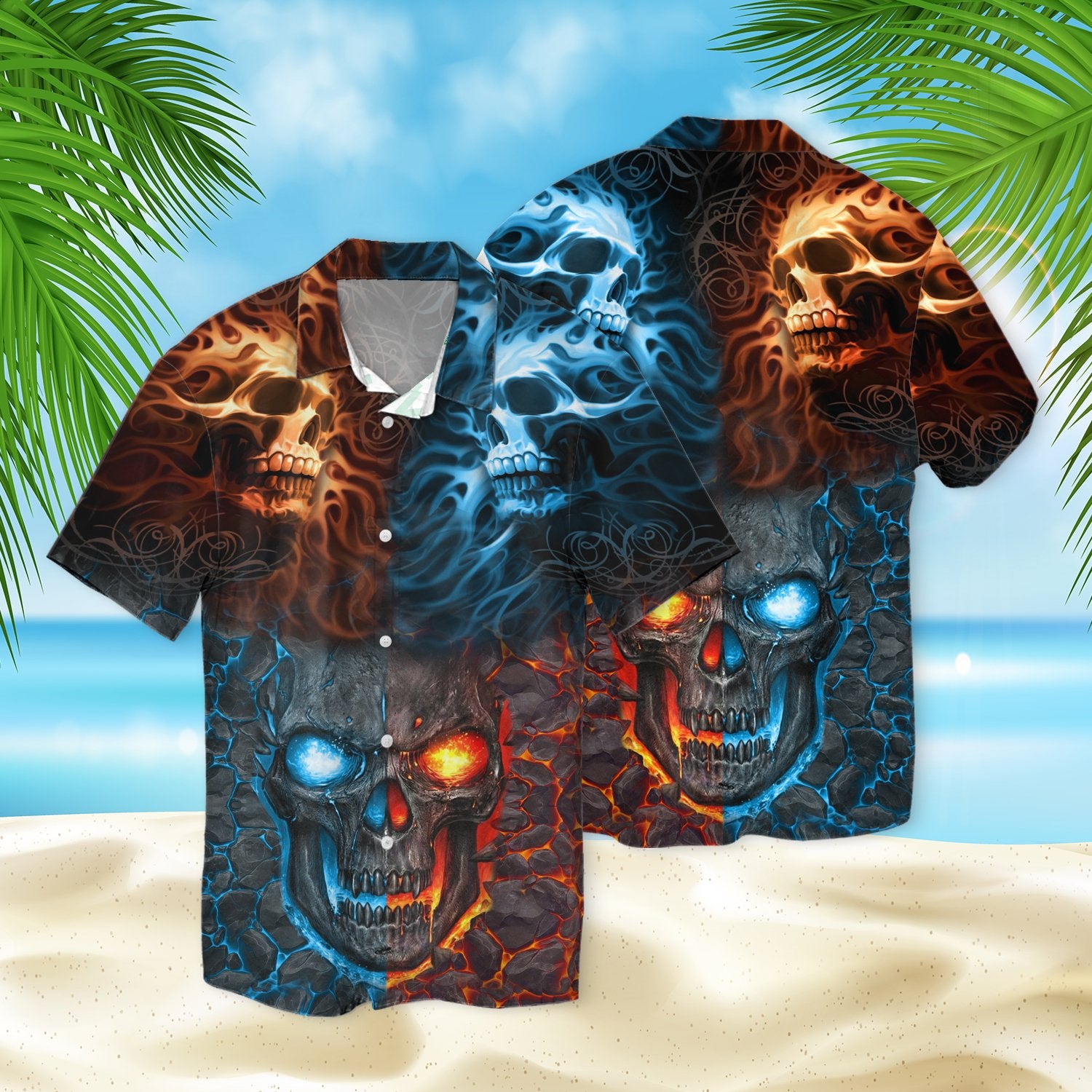 Skull Lava 3d Hawaiian Shirt