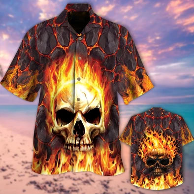 Skull Lava Hawaiian Shirt For Men Women Adult