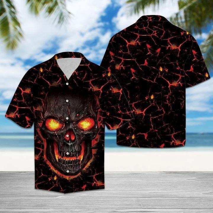Skull Lava Hawaiian Shirt P