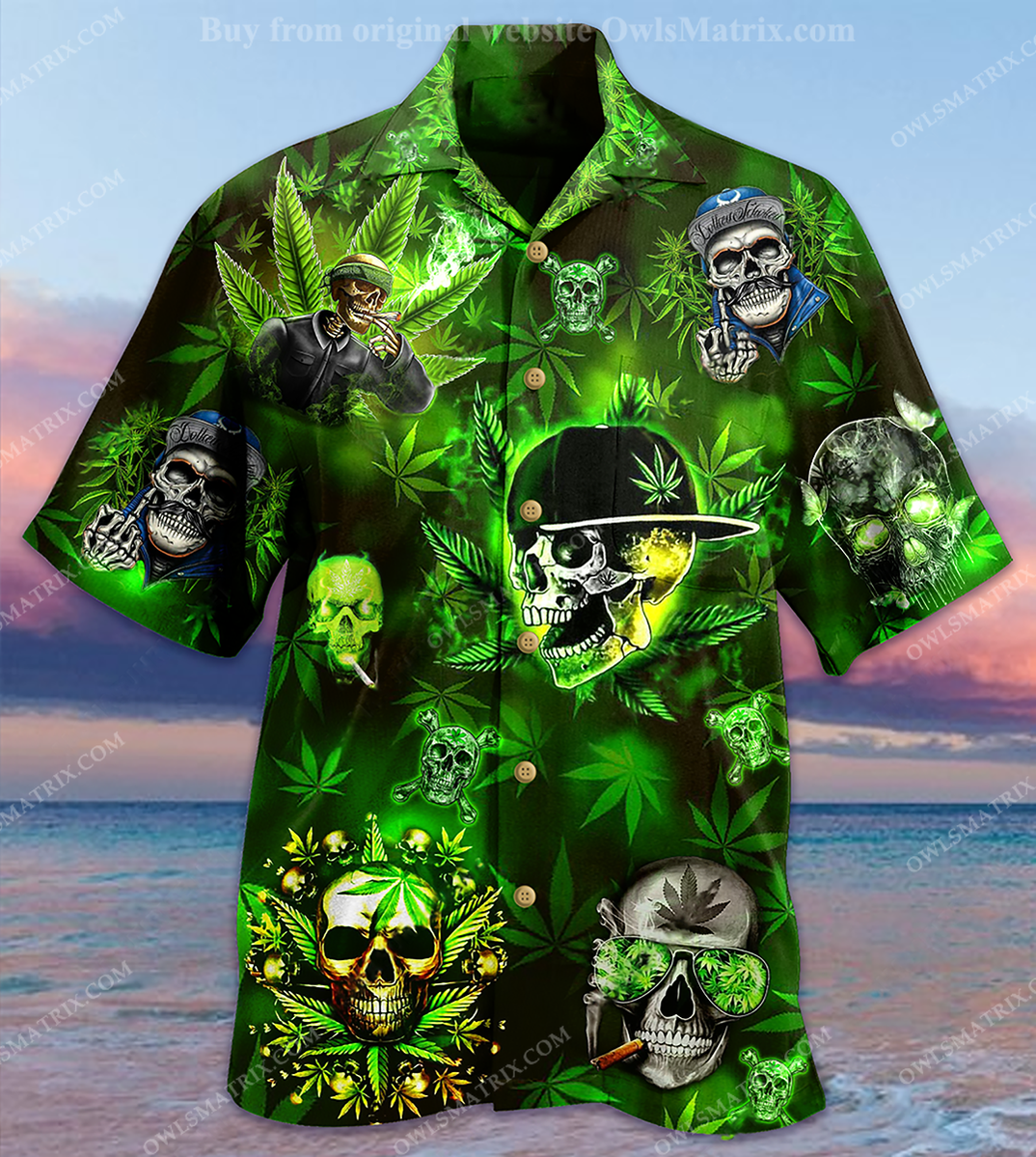 Skull Lets Get High – Hawaiian Shirt-1