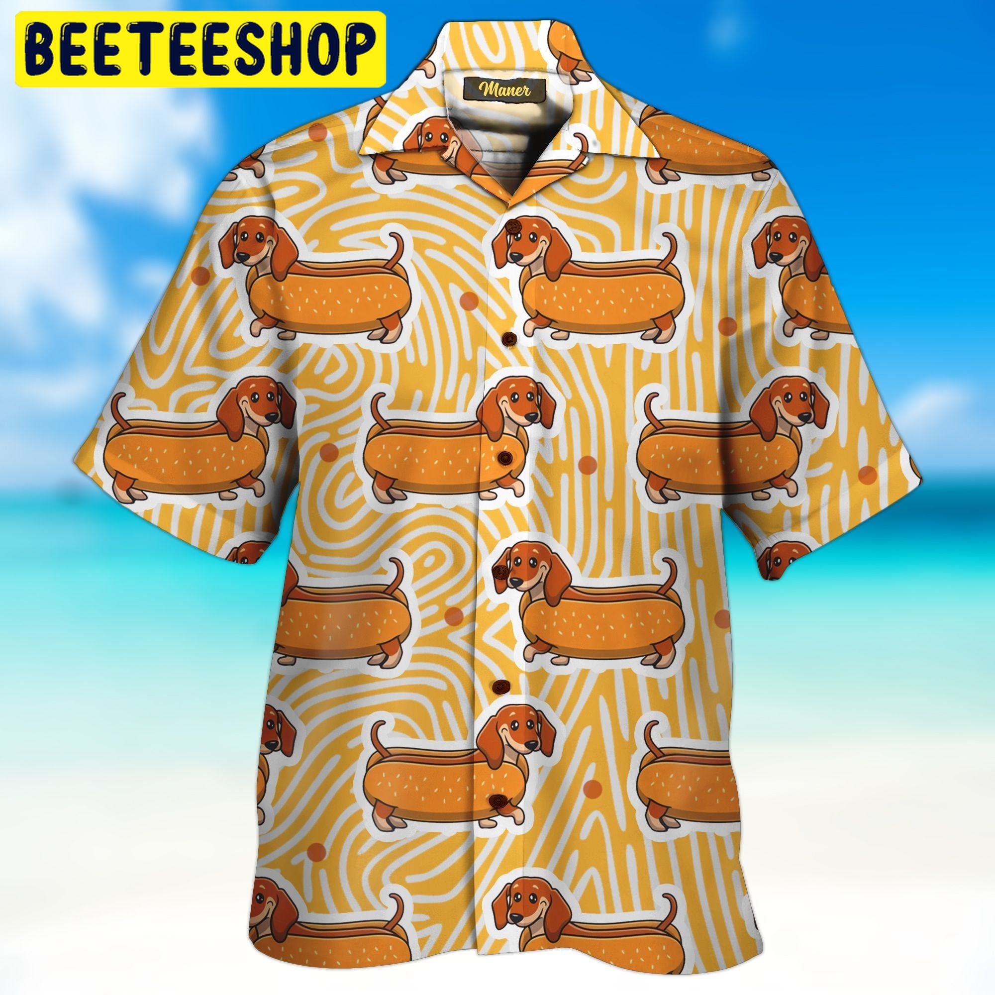 Dachshund Hot Dog 3d All Over Printed Trending Hawaiian Shirt-1