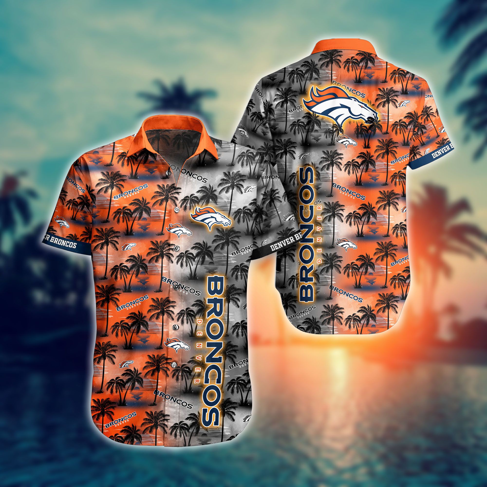 Denver Broncos Goofy Hawaiian Shirt and Shorts