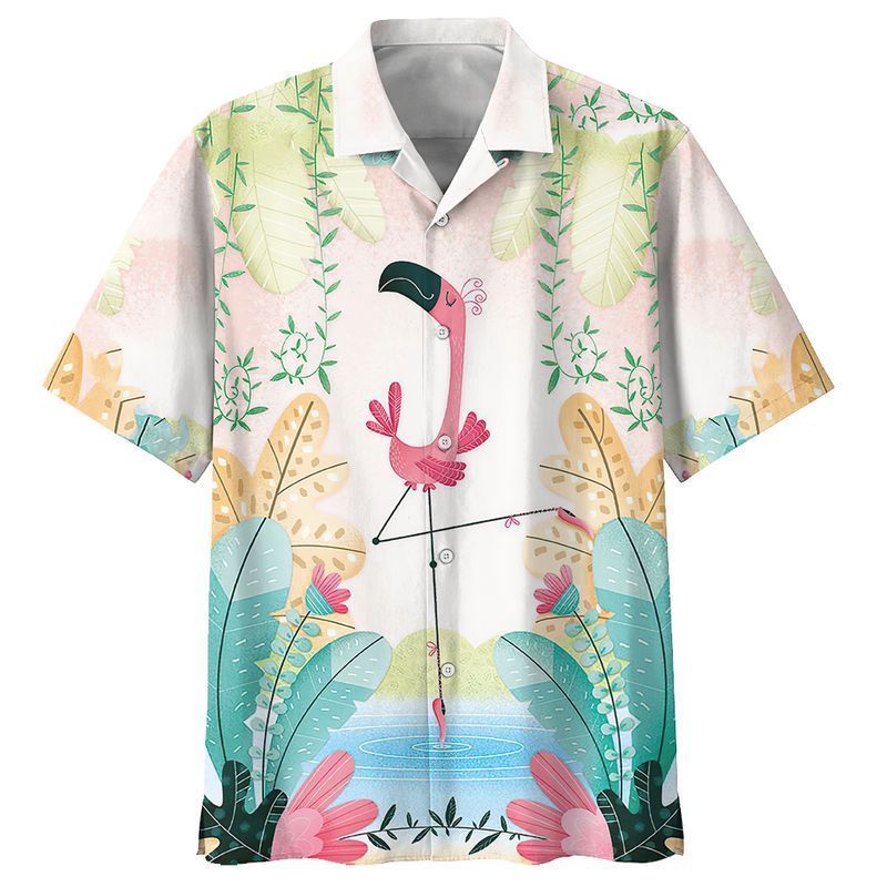 Flamingos   White Amazing Design Unisex Hawaiian Shirt For Men And Women Dhc17063494