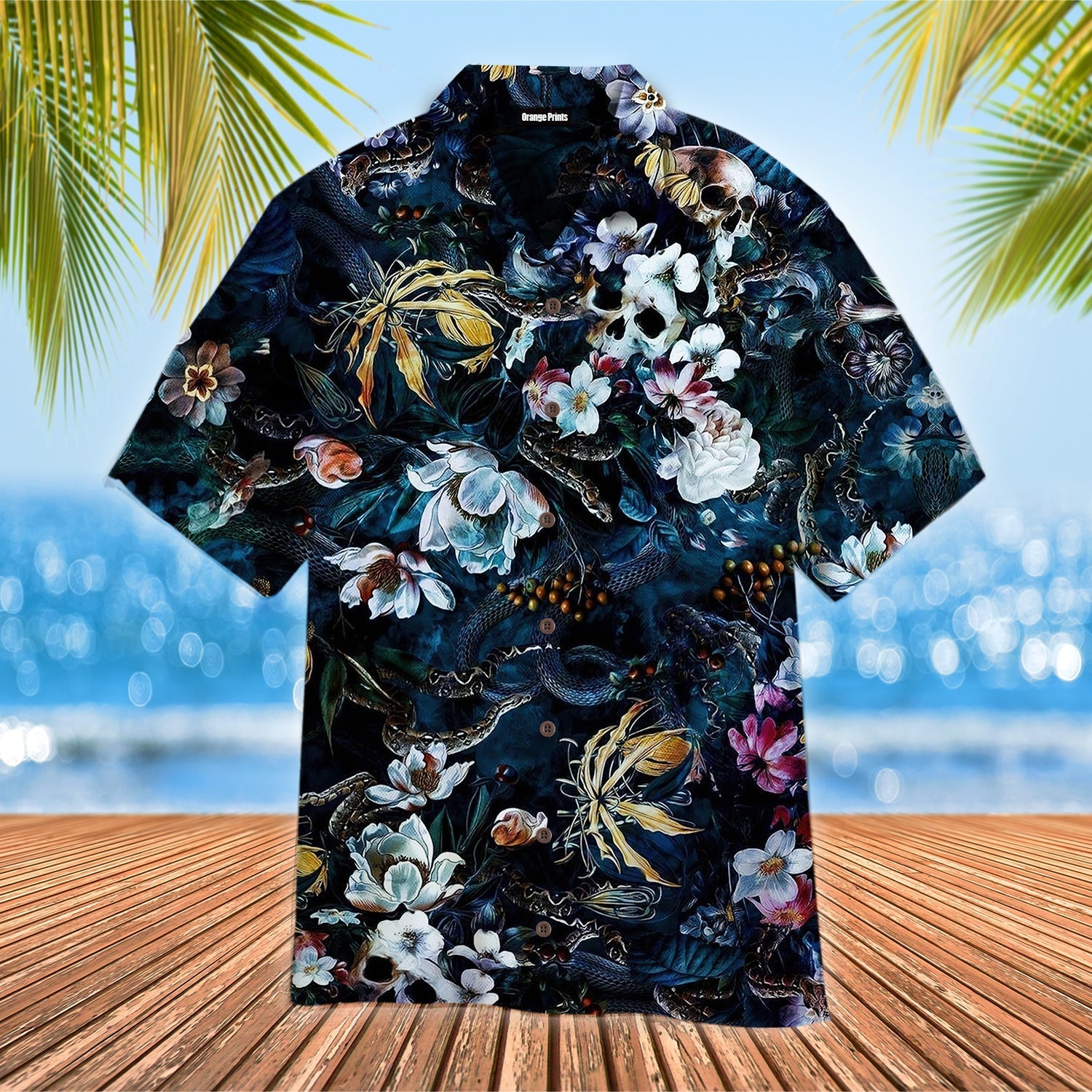 Floral Skull Hawaiian Shirt For Men Women Adult