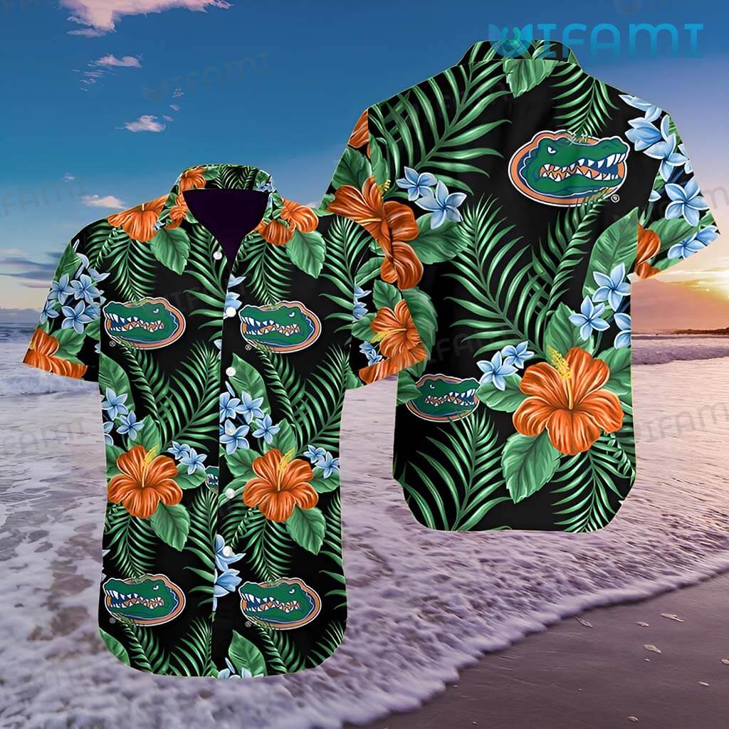 Florida Gators Hawaiian Shirt Flower Palm Leaf Gators Gift