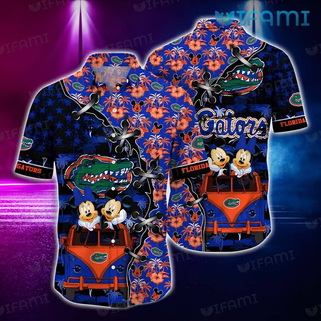 Florida Gators Hawaiian Shirt Mickey Minnie Car Gators Gift