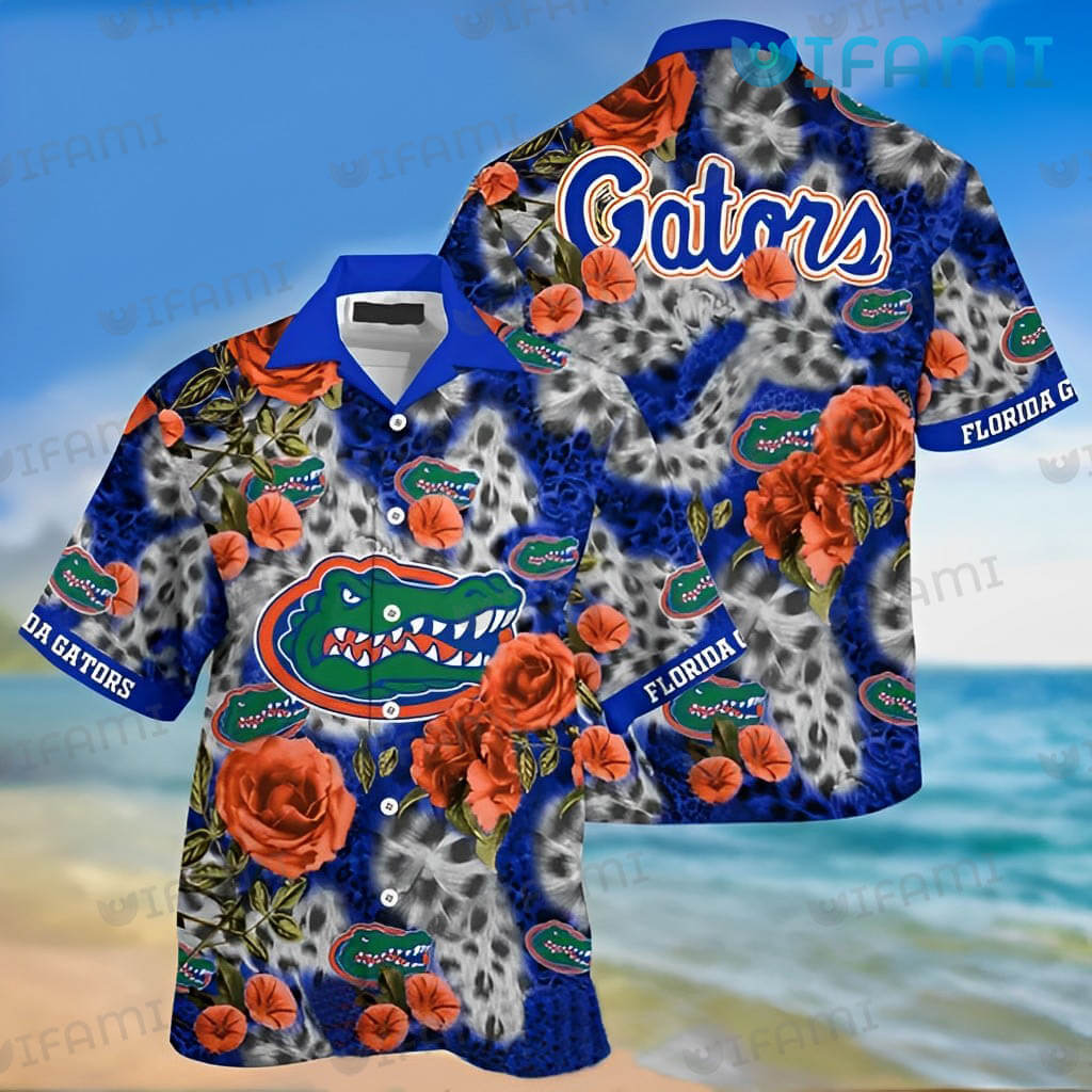 Florida Gators Hawaiian Shirt Roses Leopard Gators Gift