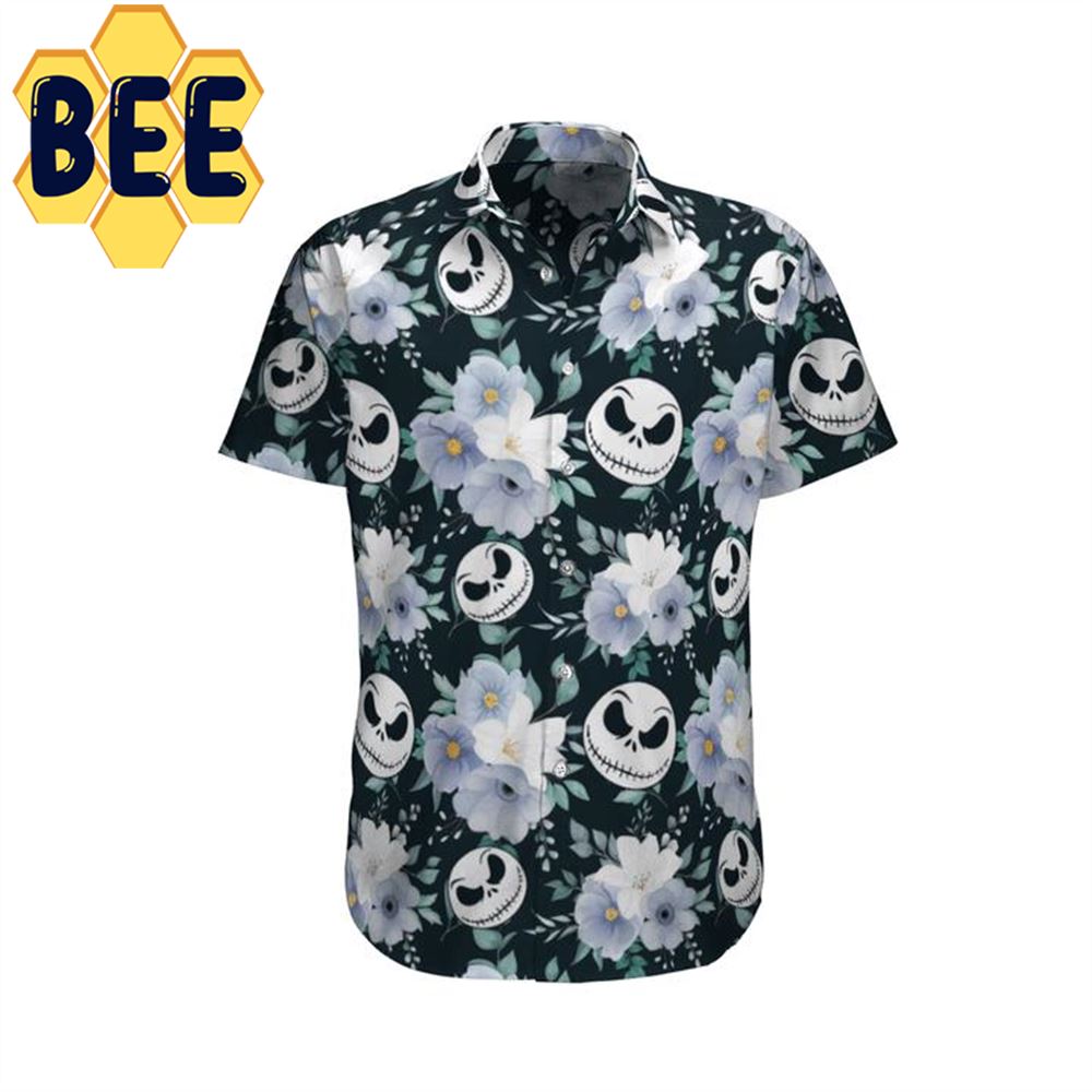 Flower Jack Skelington Tnbc Halloween Hawaiian Shirt-1