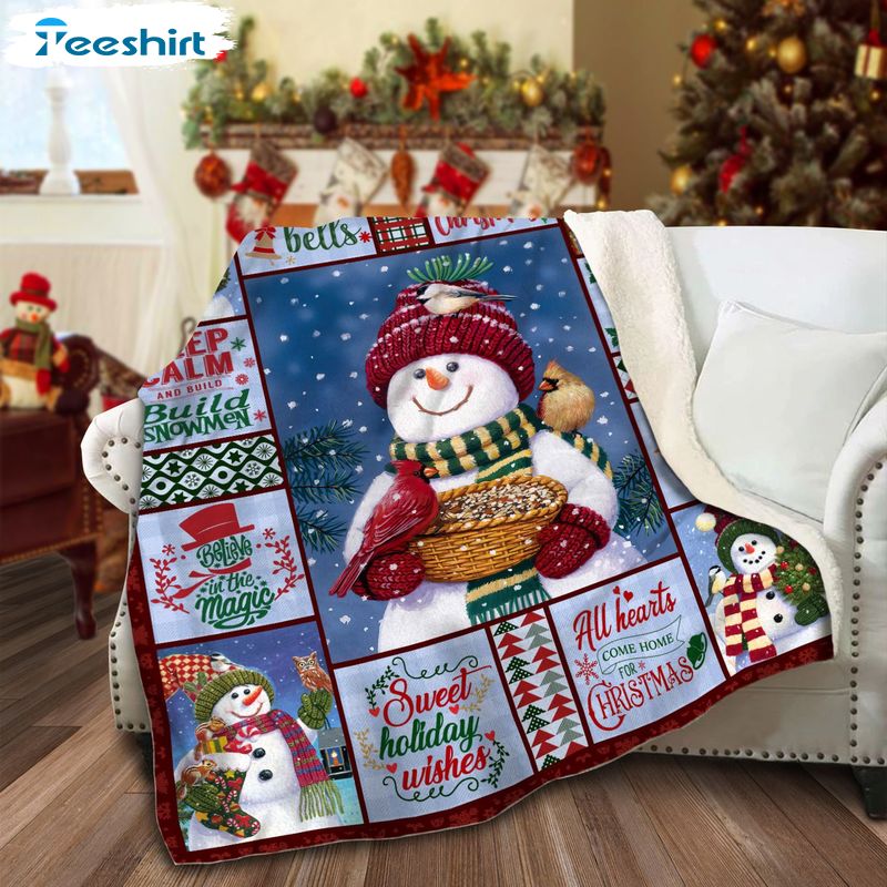 Beautiful Snowman Blanket, Christmas Sweet Holiday Blanket For Boys &Girls Gift Ideas