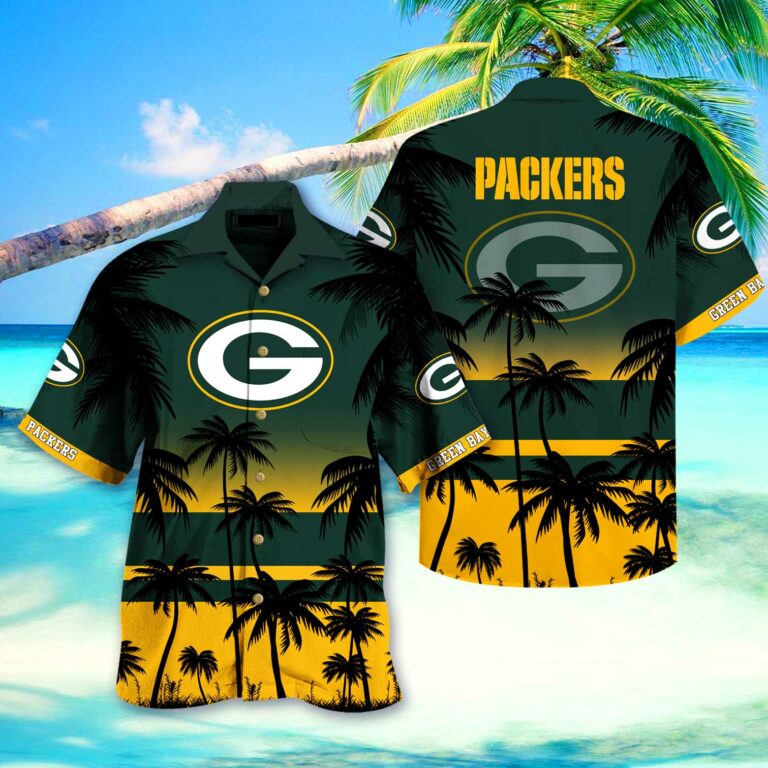 Green Bay Packers NFL And Palm Trees Hawaii Style 3D T-Shirt