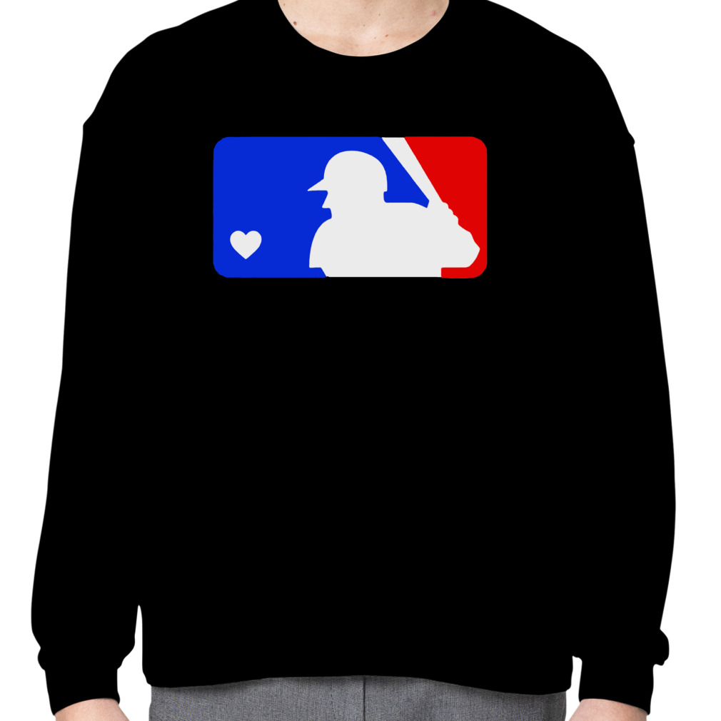 Mlb logo with heart sweatshirt sales