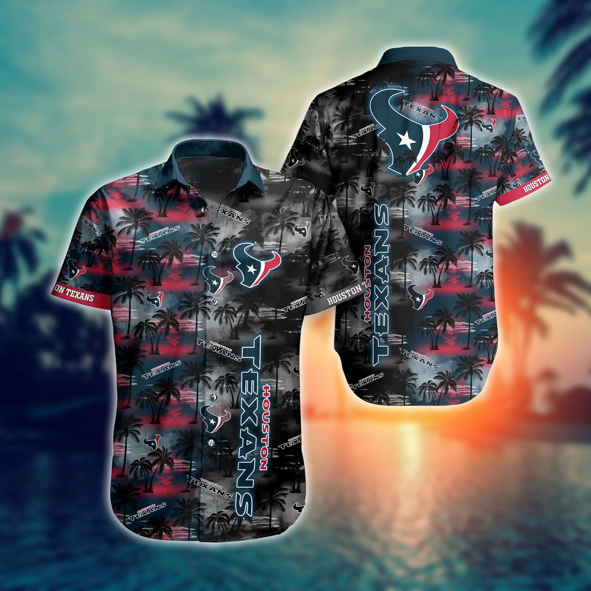 Houston Texans Custom Name NFL Hawaiian Shirt And Shorts Gift For Men And  Women Fans - Banantees