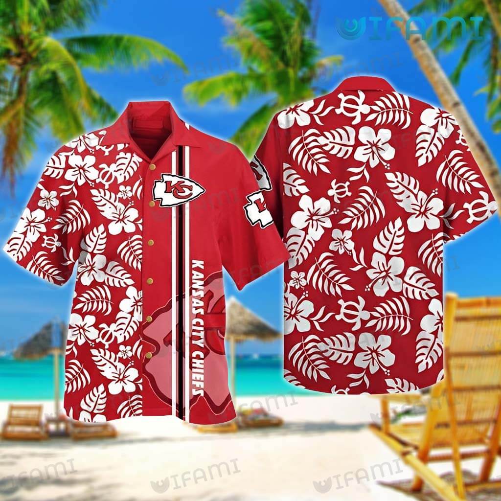 Chiefs Hawaiian Shirt Colorful Flower Palm Leaf Kansas City Chiefs