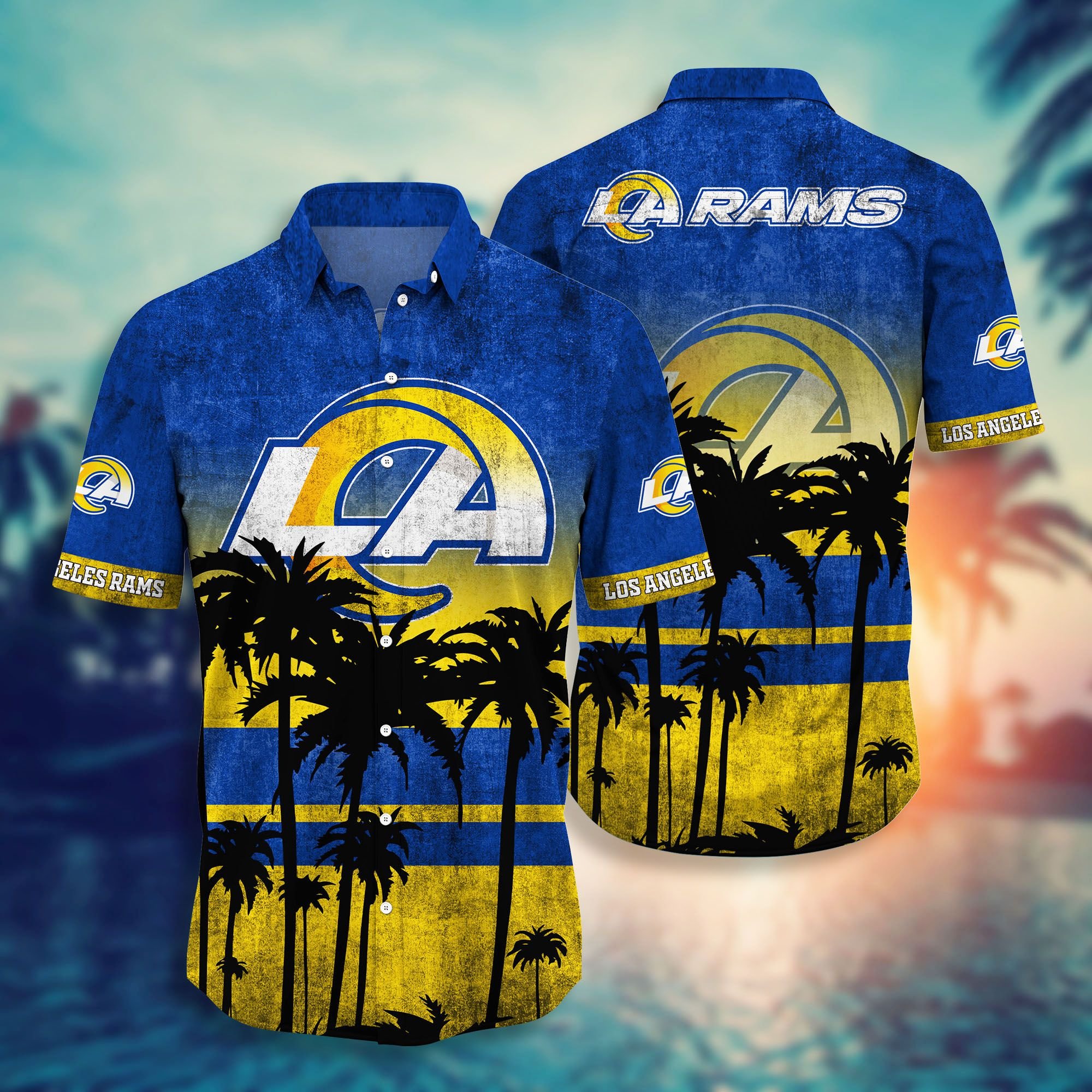 Los Angeles Rams NFL Graphic Tropical Pattern Style Summer 3D Hawaiian Shirt  And Shorts For Men And Women Gift Fans - Freedomdesign