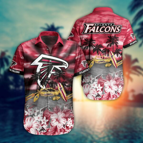 Atlanta Falcons Red And Black Short Sleeve Hawaiian Shirt Gift For