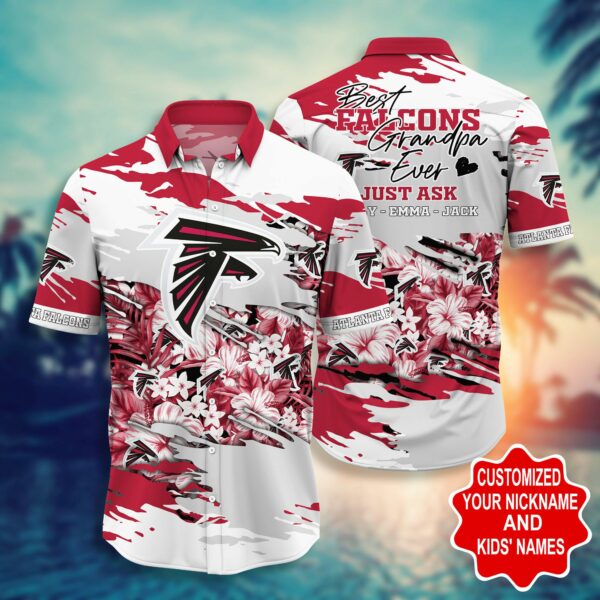 Atlanta Falcons Custom Name NFL Floral Hawaiian Shirt And Shorts