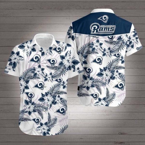 Baby Yoda Los Angeles Rams Nfl Hawaiian Shirt And Shorts For Fans-1