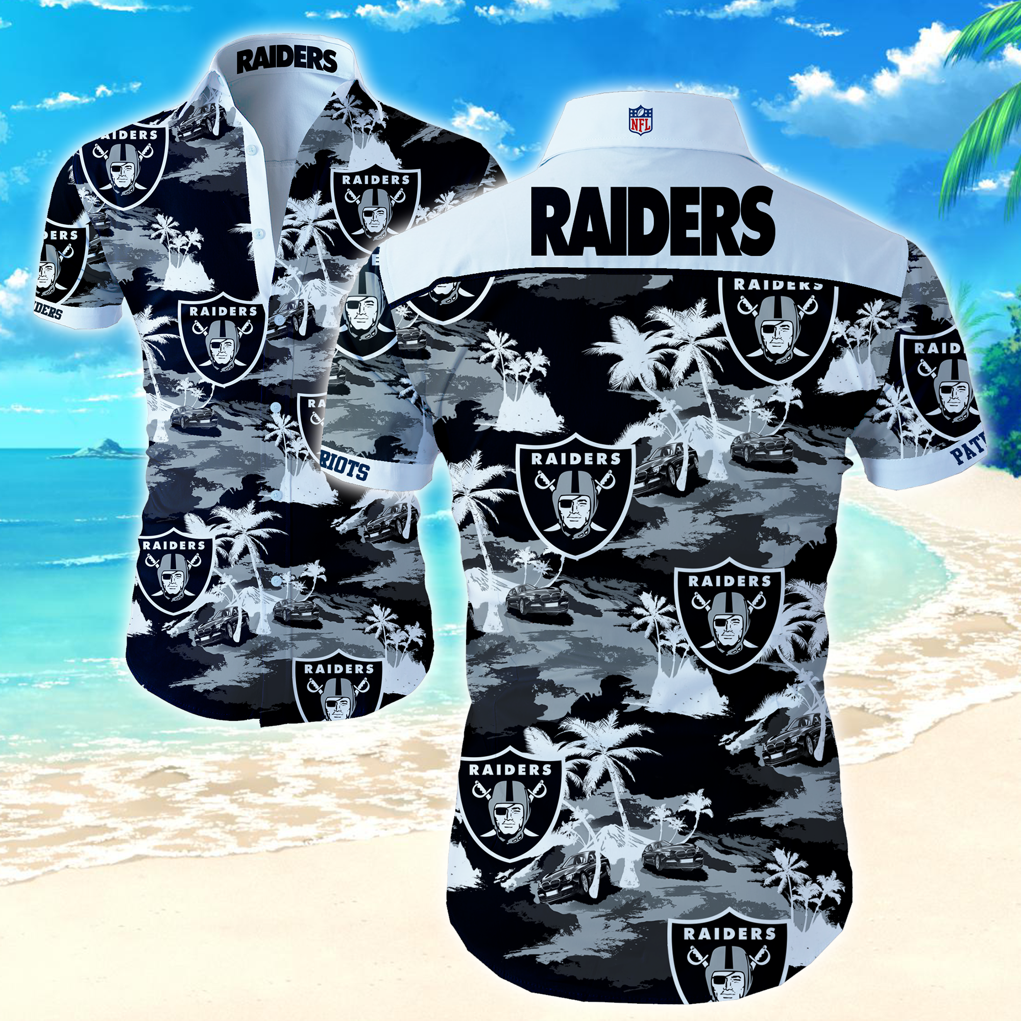 Las Vegas Raiders Hawaiian Shirt Pirates Skull All Over Print