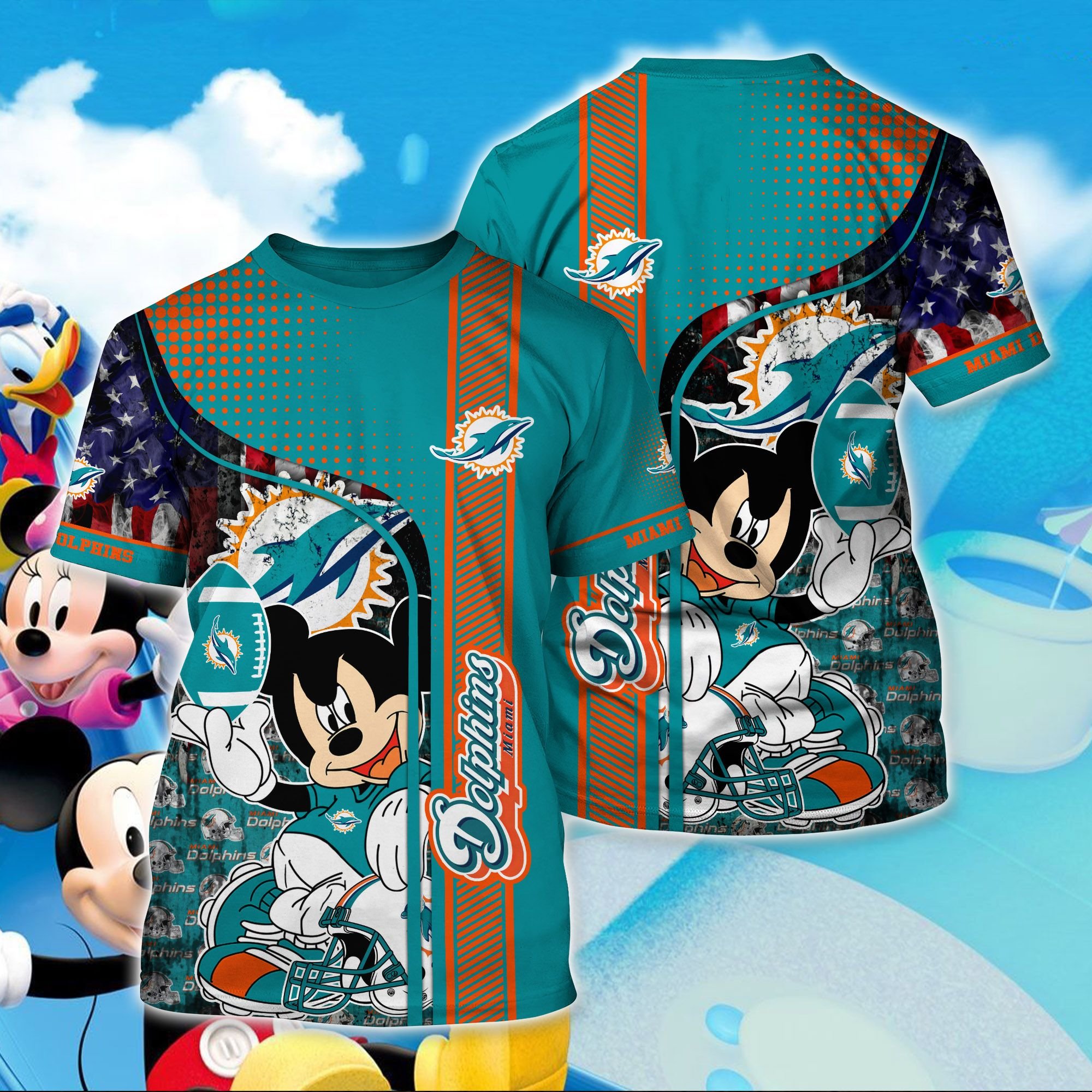 NFL Miami Dolphins Hawaiian Shirt & Mickey Mouse Custom