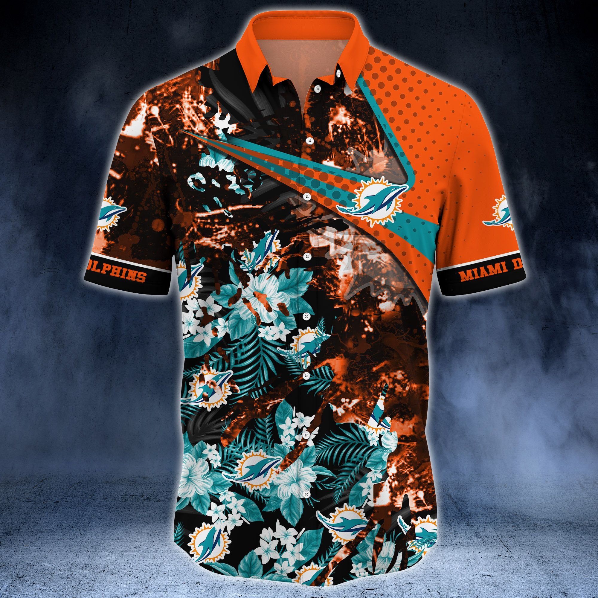 Miami Dolphins NFL T-shirt Hot Trending Tropical Flower Hawaiian