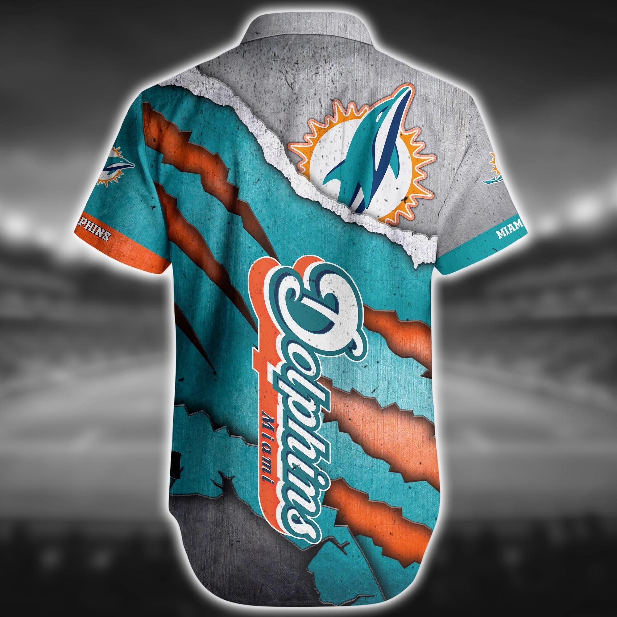 Nfl Miami Dolphins 3D Hawaiian Shirt Mickey And Minnie Big Moon Men And  Women For Fans - Limotees