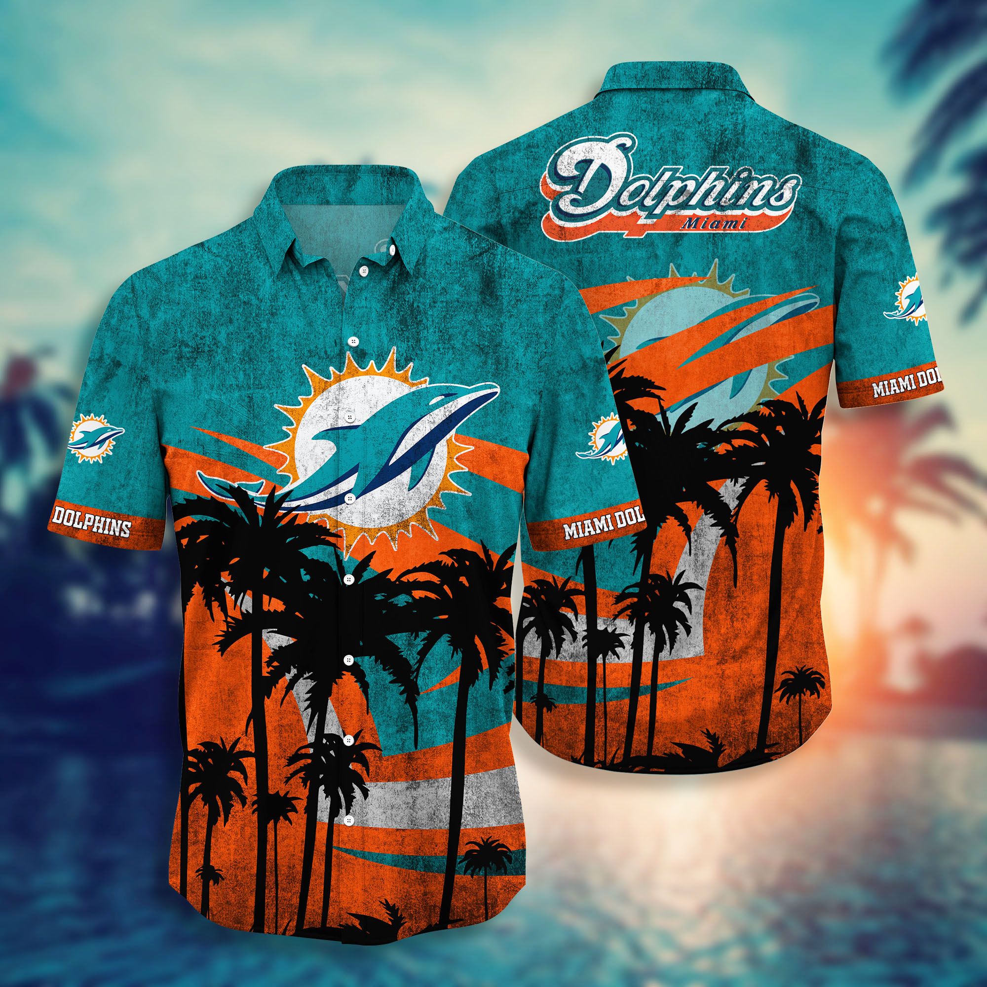 NFL-Miami Dolphins Grateful Dead Custom name Hawaiian Shirt