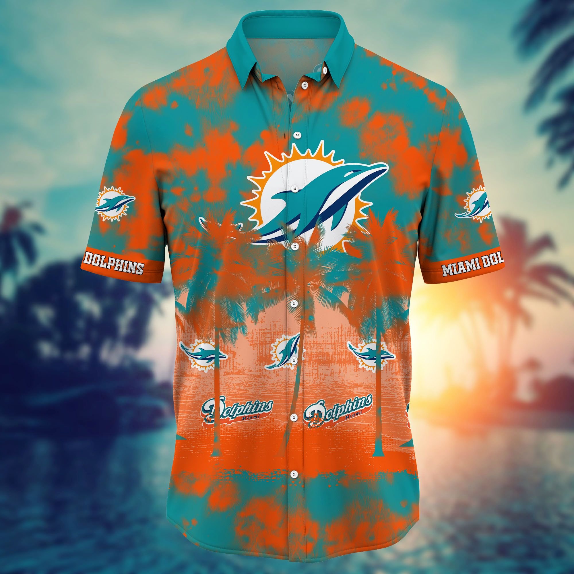 Nfl Miami Dolphins Hawaiian Shirt Short Style Hot Trending 3d 01-1