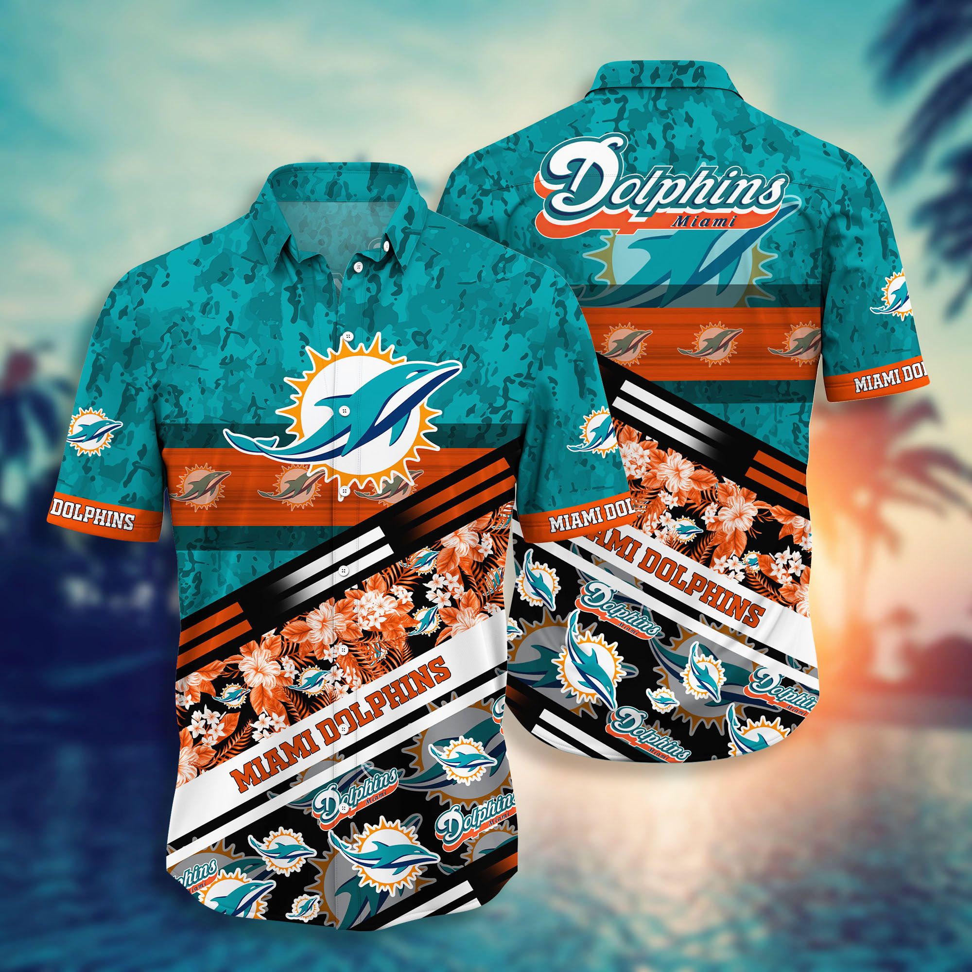 Nfl Miami Dolphins Hawaiian Shirt Short Style Hot Trending 3d 01-1