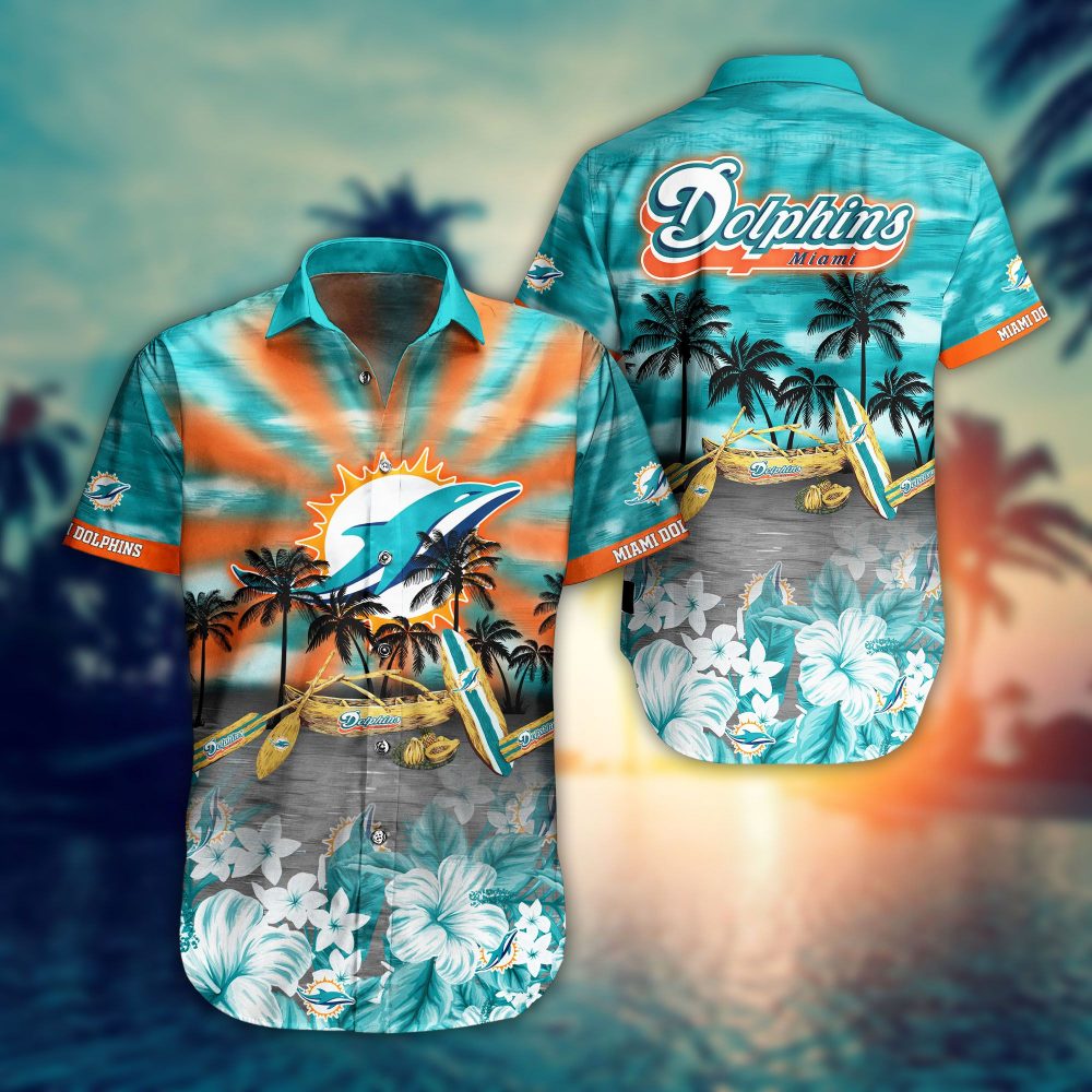 Nfl Miami Dolphins Tropical Sun Hawaiian 3d Shirt-1