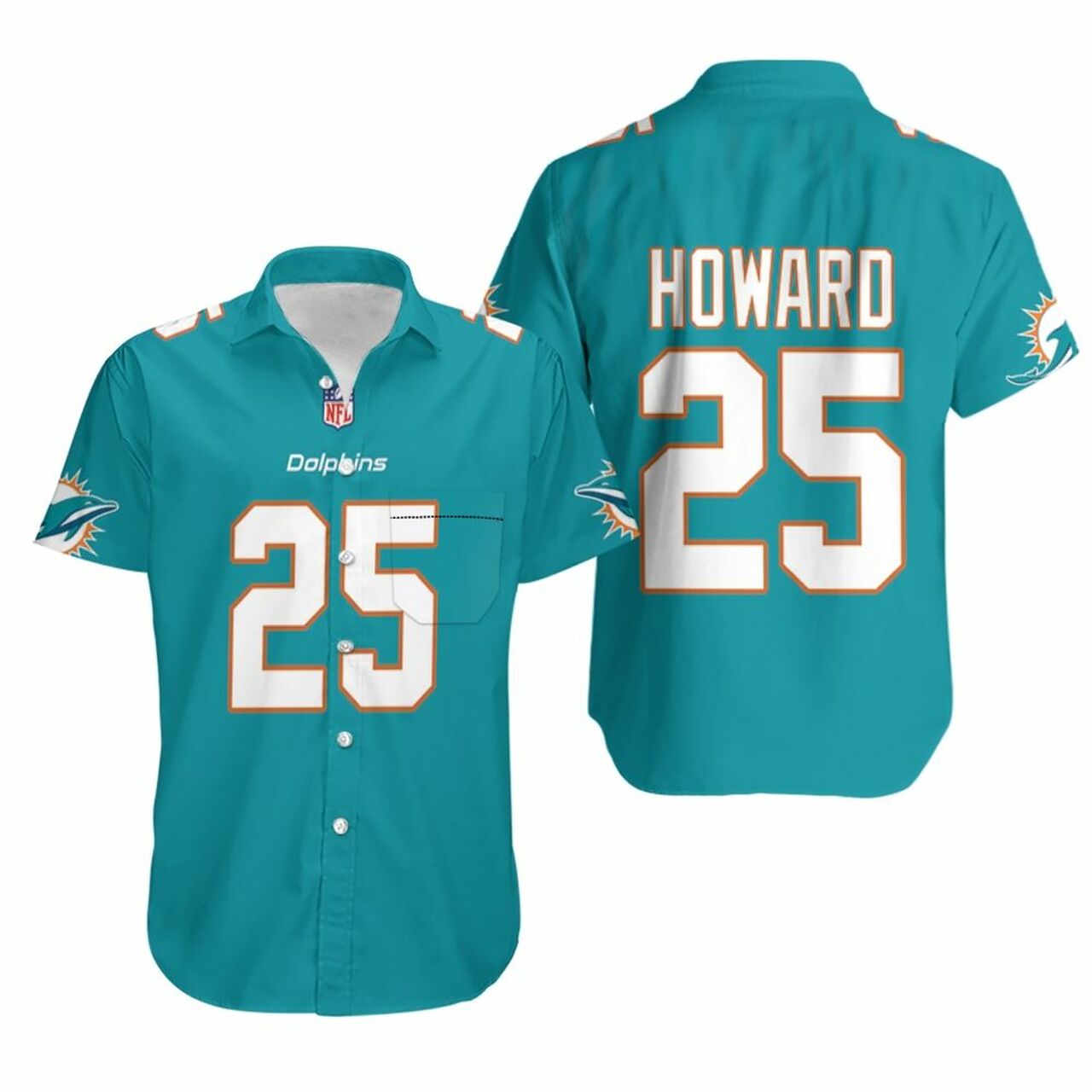 NFL Miami Dolphins Xavien Howard 25 American Hawaiian Shirt