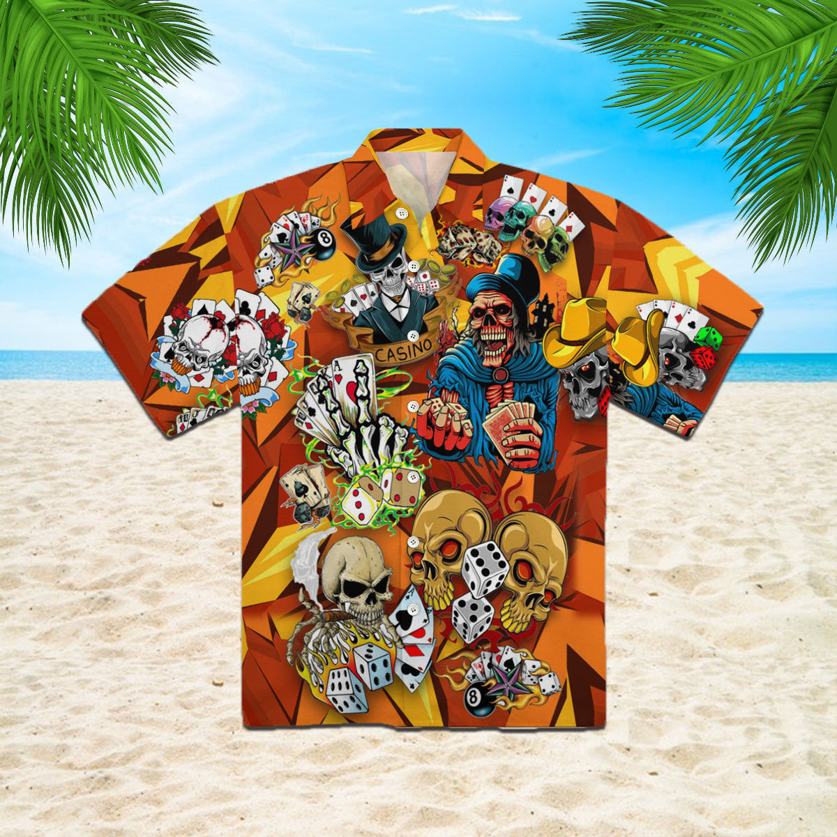 New York Jets NFL Halloween Skull Tropical Team Spirit Hawaiian