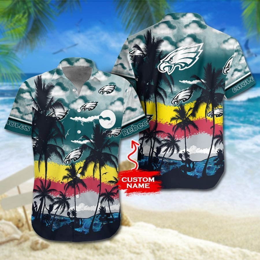 Nfl Philadelphia Eagles Hawaiian Shirt Coconut Trees Gift For Beach Trip -  Shibtee Clothing