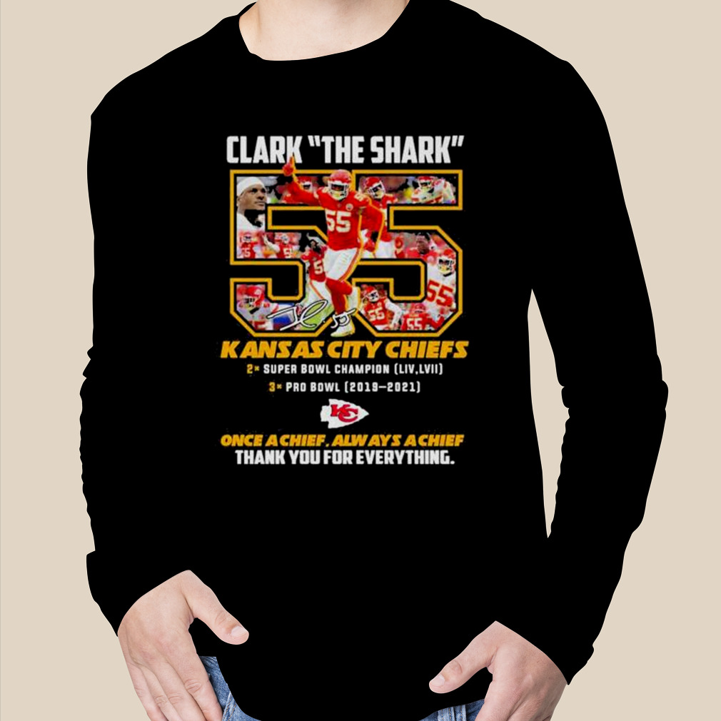 Clark The Shark 55 Kansas City Chiefs thank you for the memories shirt