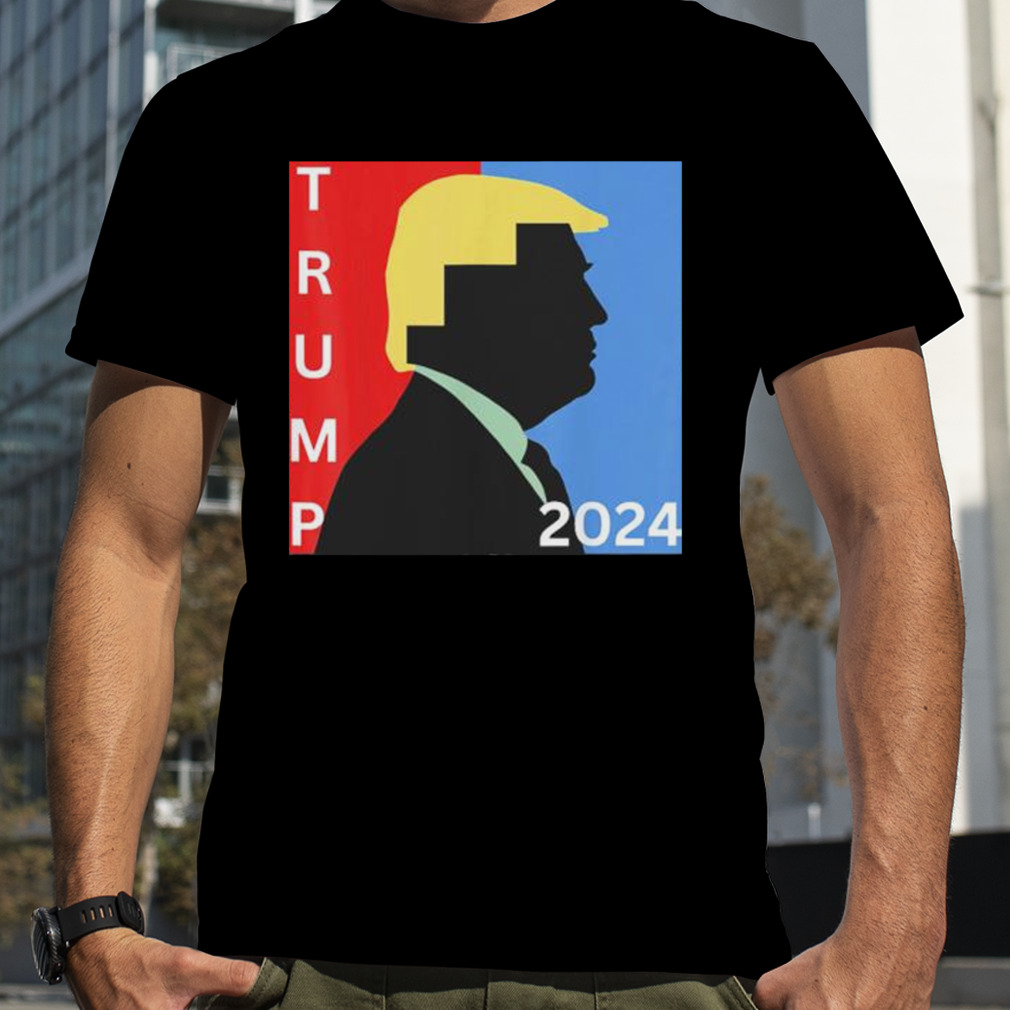 Trump 2024 Rally Colorblock Silhouette Pro Republican Vote Shirt