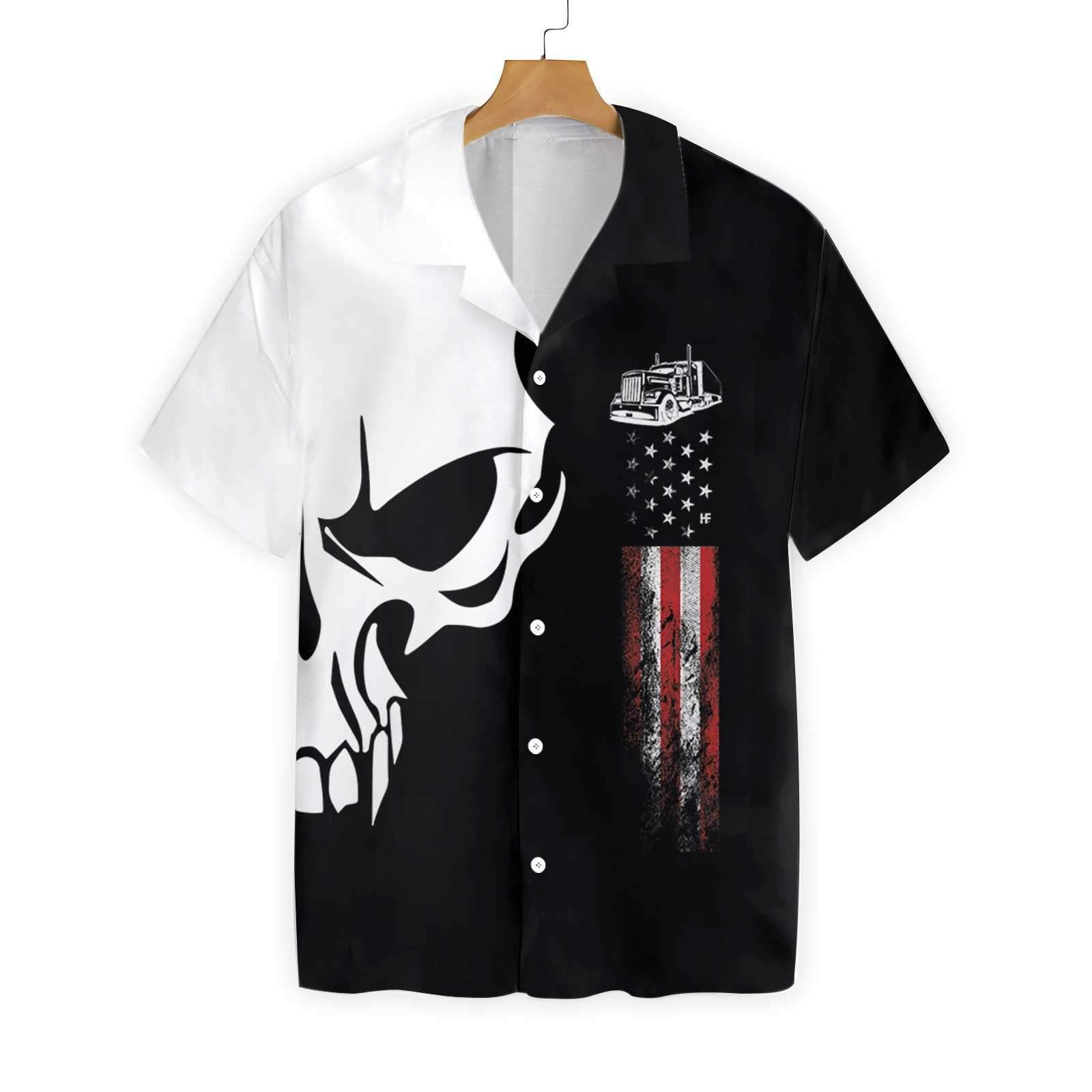 Trucker Proud Skull Hawaiian Shirt