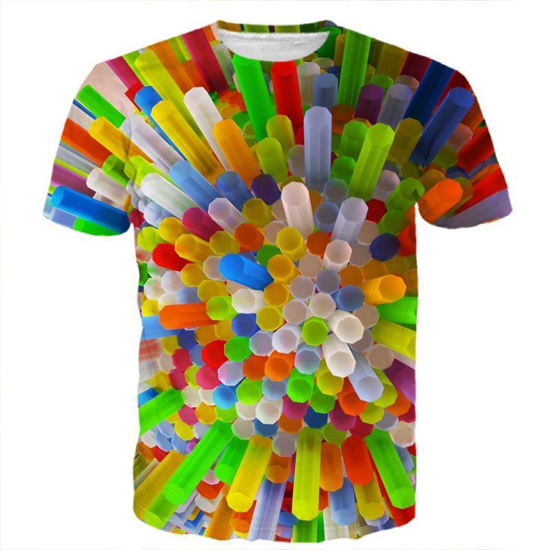 3D Colorful Straw Shirt