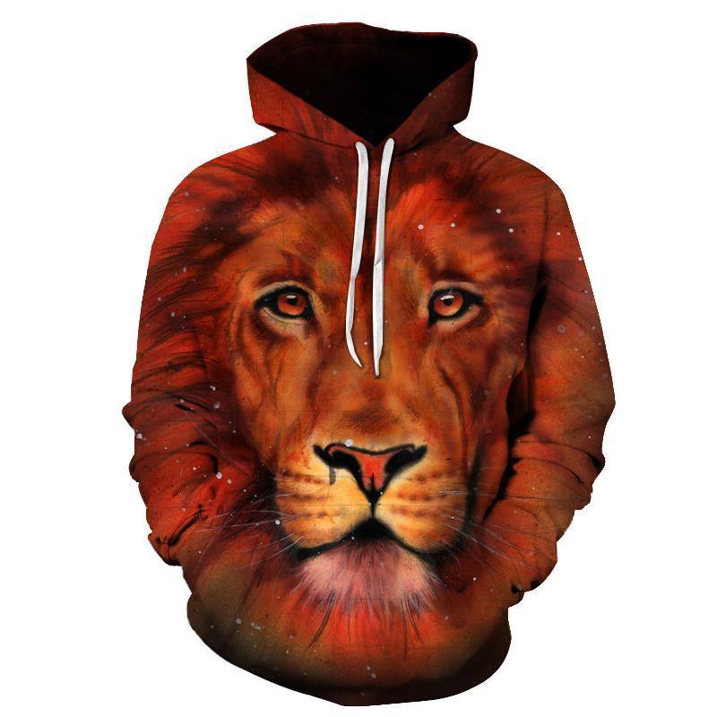 Orange Lion 3D Sweatshirt Hoodie Pullover